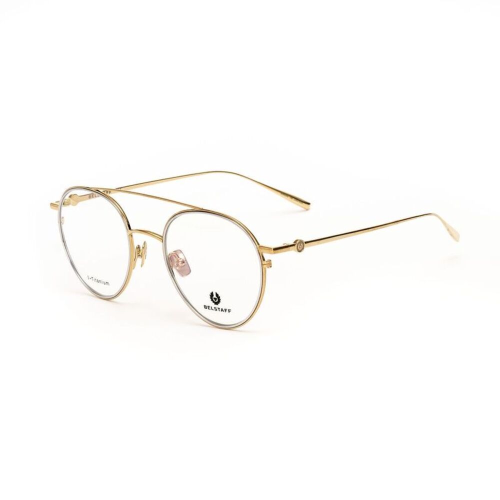 Belstaff Jagged Clipon Dorado Grisac Eyeglasses Women Gold Frames